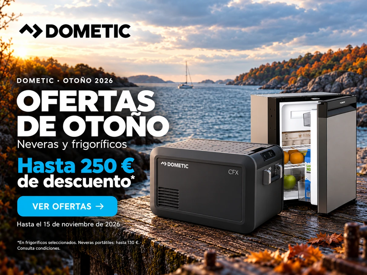 Ofertas de otoño Dometic: hasta 250 € en frigoríficos seleccionados y hasta 130 € en neveras portátiles seleccionadas. Hasta el 15 de noviembre de 2026. Ver ofertas.