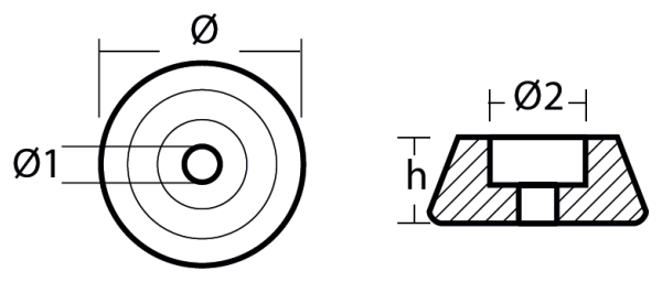 Tecnoseal Ánodo Arandela Pequeña Kamewa D.70 H.27