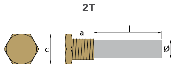 Tecnoseal Ánodo Barra Sen-Dure Ø 1/2