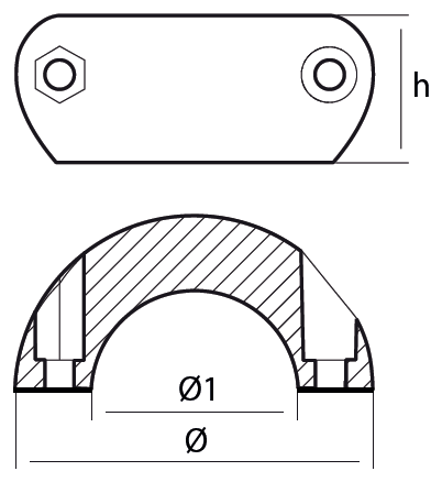 Tecnoseal Ánodo Collar Plano Eje D.31,8
