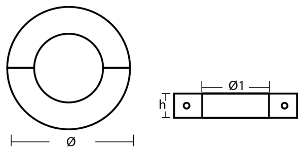 Tecnoseal Ánodo Collar Planp D.est: 210 - D.int: 160 - H: 40