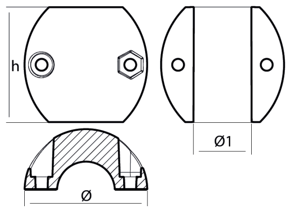 Tecnoseal Ánodo Collarín Eje D.44,4 Usa