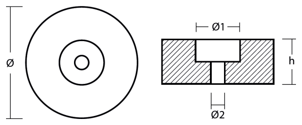 Tecnoseal Ánodo De Popa - Ø100 - H40
