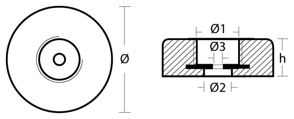 Tecnoseal Ánodo De Popa - Ø120 - H 35