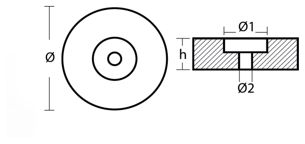 Tecnoseal Ánodo De Popa - Ø135 - H 29