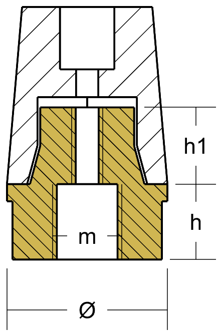 Tecnoseal Ánodo Eje completo Hexagonal D.35 24X1,5