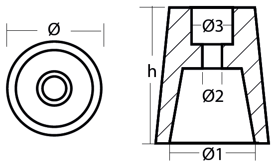 Tecnoseal Ánodo Eje Radice Ø50