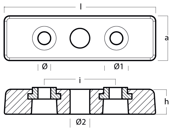 Tecnoseal Ánodo Fernstrum 228,6X50,8X27