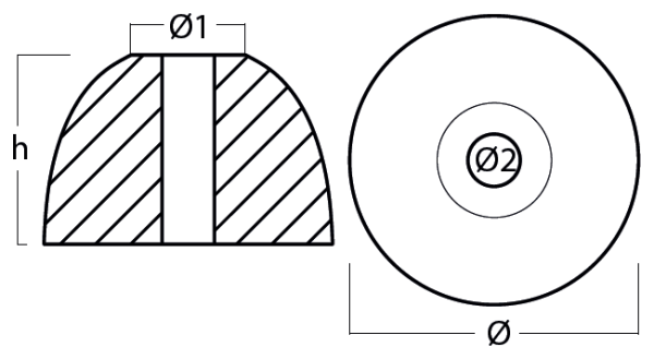 Tecnoseal Ánodo Hélice Autostream - Ø58 - H 38