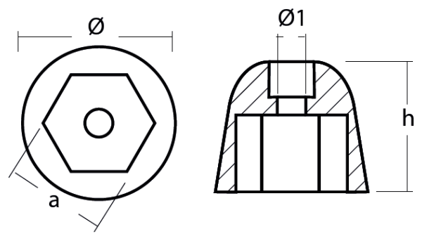Tecnoseal Ánodo Hélice De Proa Tipo Sleipner 101180