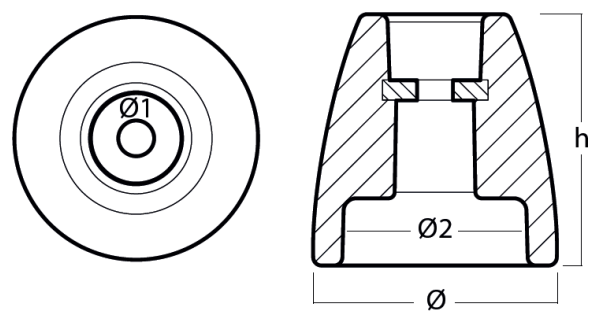 Tecnoseal Ánodo Hélice Johnson/Evinrude G2 - Serie 200-300