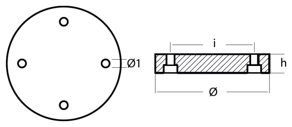 Tecnoseal Ánodo Hélice Turian D.125 H.25 4 F. Cf.105