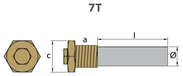 Tecnoseal Ánodo Isotta Fraschini Ø20 C/Tapón