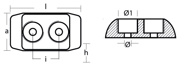 Tecnoseal Ánodo Mmi 150X80X40 - Cf 60 - Con Tapón