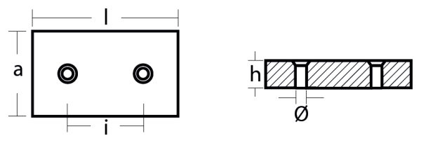 Tecnoseal Ánodo Placa 110X67X20 F.7 Cf.57