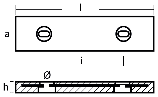 Tecnoseal Ánodo Placa 190X54X24