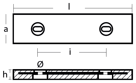 Tecnoseal Ánodo Placa 200X80X22 Kg.2,5