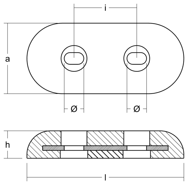 Tecnoseal Ánodo Placa 200X90X35 Kg 1,3
