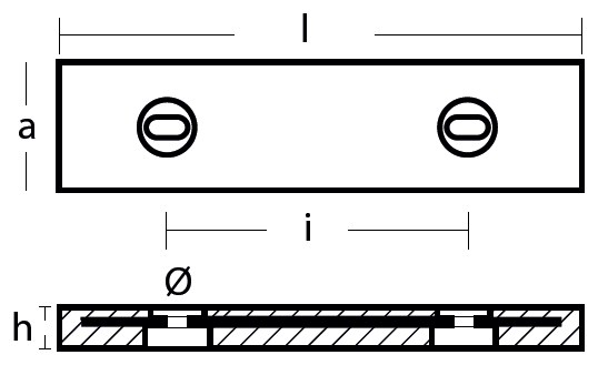 Tecnoseal Ánodo Placa 205X65X36