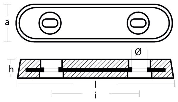 Tecnoseal Ánodo Placa 290X90X30