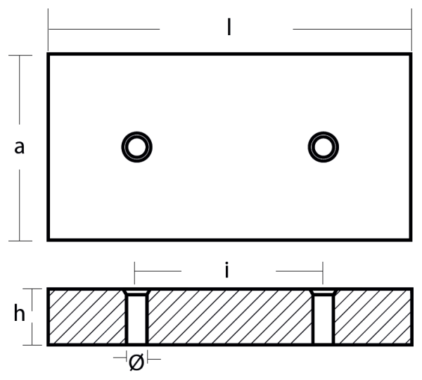 Tecnoseal Ánodo Placa 400X80X30