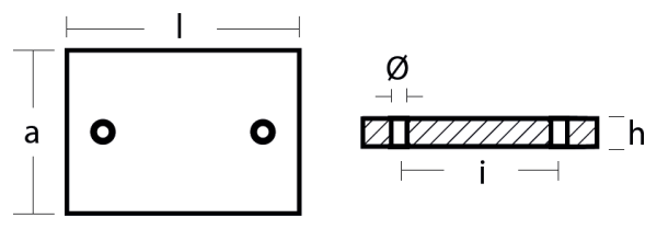 Tecnoseal Ánodo Placa Casco100X70X12