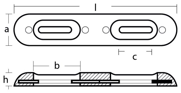 Tecnoseal Ánodo Placa Fairline Kg.1,075