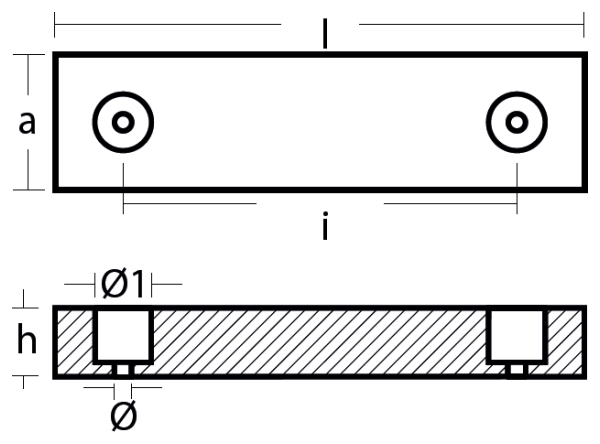 Tecnoseal Ánodo Placa Flap Riva 217 X 60 X 30 Cf.160