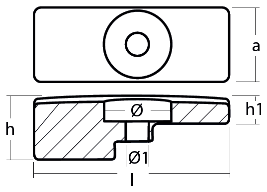 Tecnoseal Ánodo Placa Johnson/Evinrude 140 Hp