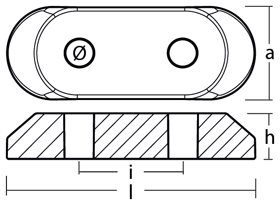 Tecnoseal Ánodo Placa Johnson/Evinrude G2 - Serie 200-300