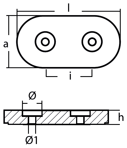 Tecnoseal Ánodo Placa Kamewa 170X85X23 C.f.79