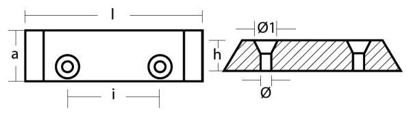 Tecnoseal Ánodo Placa Rectangular 118X33X19 Cf60 F.7