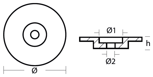 Tecnoseal Ánodo Placa Redonda Tohatsu 40/140 Cv