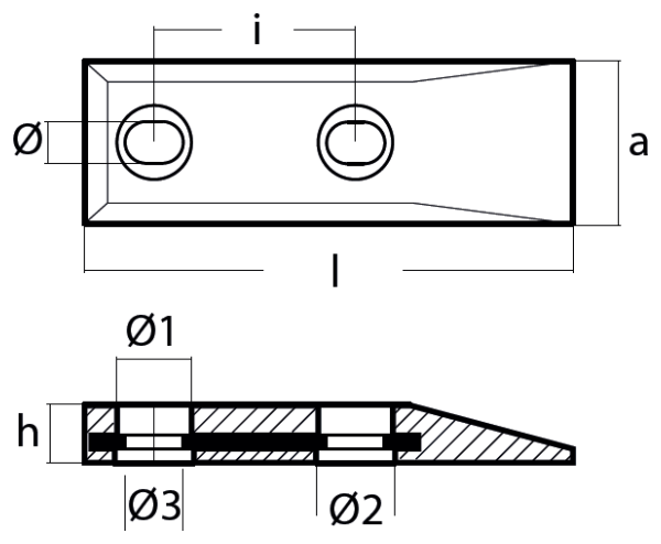 Tecnoseal Ánodo Placa Scafi Vel. 210X70X25