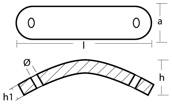 Tecnoseal Ánodo Placa Selva Curva F.b. 57X15X4
