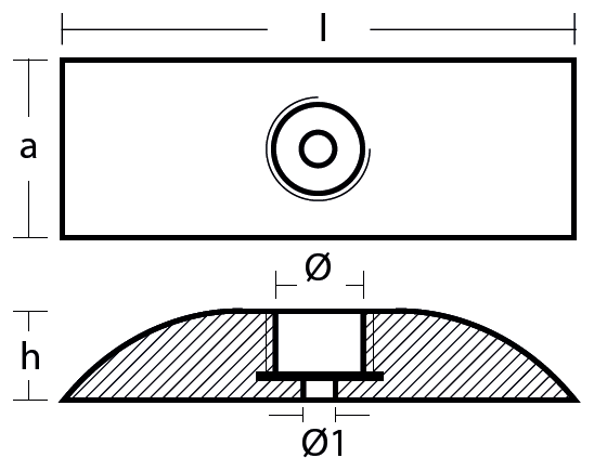 Tecnoseal Ánodo Placa Serie Cap. 230X80X40 F.14