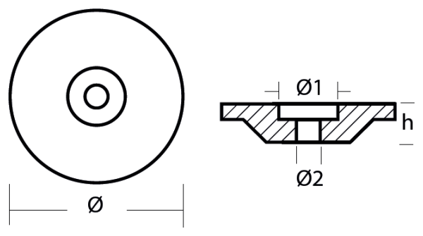 Tecnoseal Ánodo Placa Yamaha 9,9 Hp