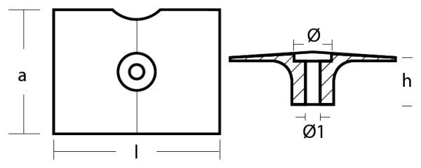 Tecnoseal Ánodo Placa Yamaha F25 4T