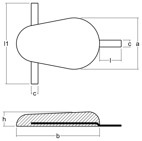 Tecnoseal Ánodo Soldar doble inserto 370X285X60 - Kg. 24