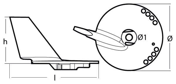 Tecnoseal Ánodo Timón Evinrude Hp 70 4 Tempi