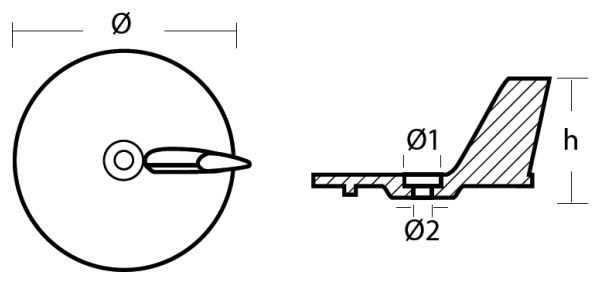 Tecnoseal Ánodo Timón Honda 20-50Hp