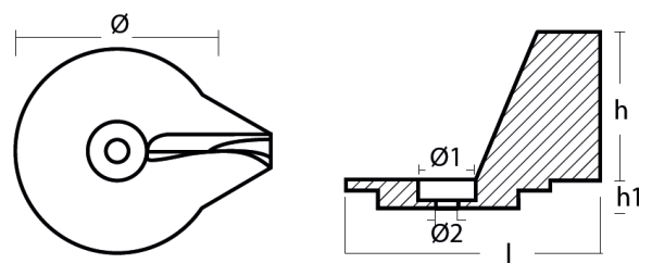 Tecnoseal Ánodo Timón Mercury 225 Hp