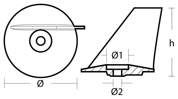 Tecnoseal Ánodo Timón Mercury