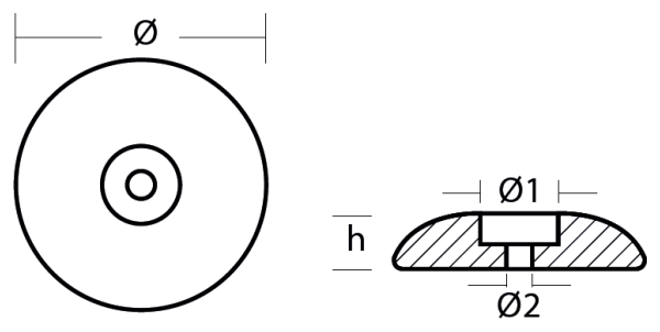 Tecnoseal Ánodo Timón Ø190