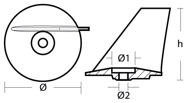 Tecnoseal Ánodo Timón Tohatsu Mega 25-50 Hp