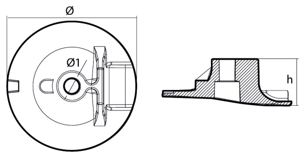 Tecnoseal Ánodo Timón Yamaha 200-350Hp