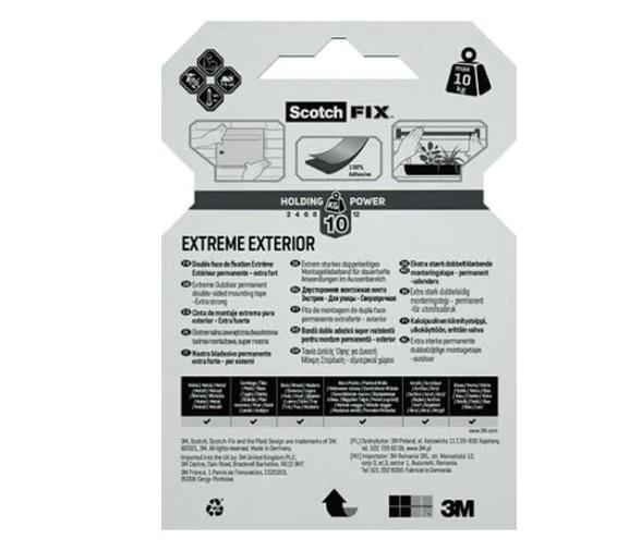 3M Scotch-Fix Cinta montaje exteriores Extreme PT1100-1915-P, 19mmx1,5 m