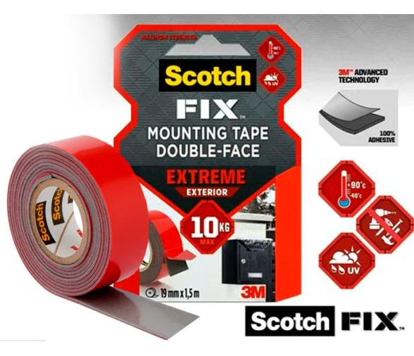 3M Scotch-Fix Cinta montaje exteriores Extreme PT1100-1915-P, 19mmx1,5 m
