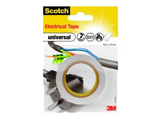 3M Cinta Aislante Scotch Blanca de 10 m x 15 mm