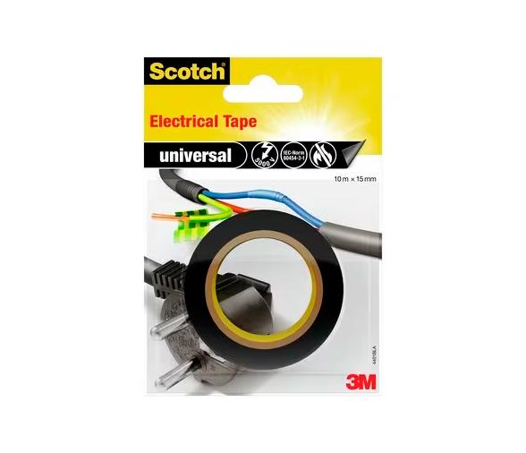 3M Cinta Aislante Scotch Negra de 10 m x 15 mm